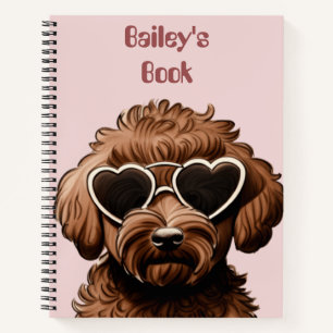 Cuaderno espiral diario de cachorro de perro masco