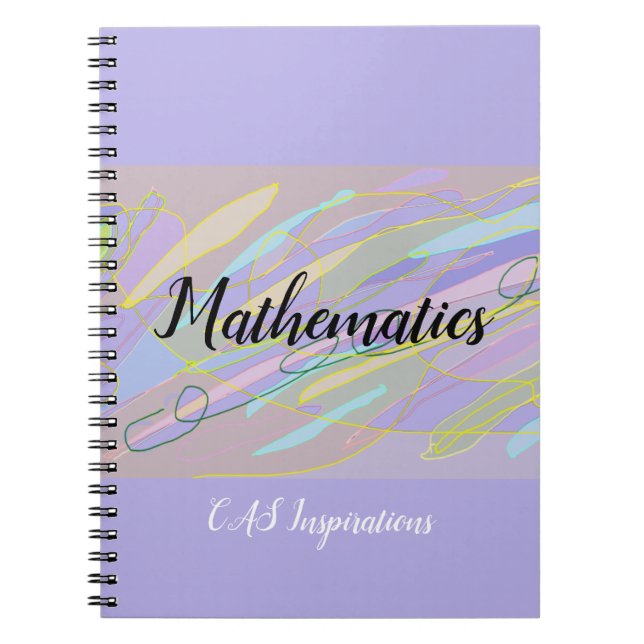 Cuaderno espiral Doddle morado de matemáticas pers (Frente)