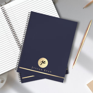 Cuaderno Espiral ejecutiva azul de la Marina de Monograma D