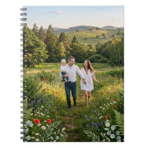 Cuaderno espiral elegante con foto familiar person