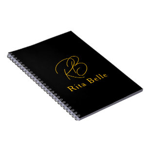 Cuaderno espiral elegante con nombre personalizado