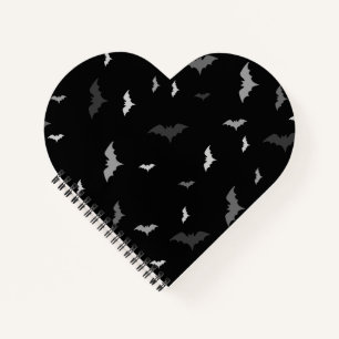 Cuaderno espiral en forma de corazón de murciélago