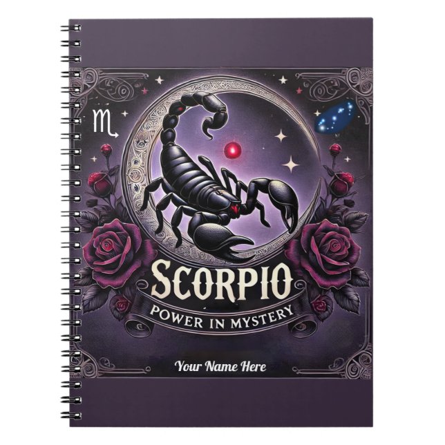 Cuaderno Espiral Espiral Escorpio "Poder en Mister (Frente)