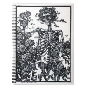 Cuaderno espiral esquelético del vintage