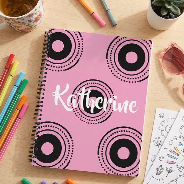 Cuaderno espiral estético rosa geométrico para ell (Subido por el creador)