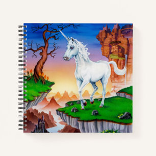 Cuaderno espiral fantasía mágica reino de unicorni