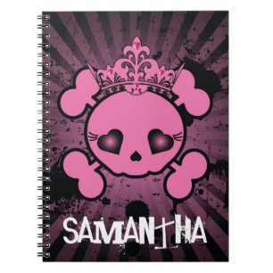 Cuaderno espiral femenino de la bandera pirata