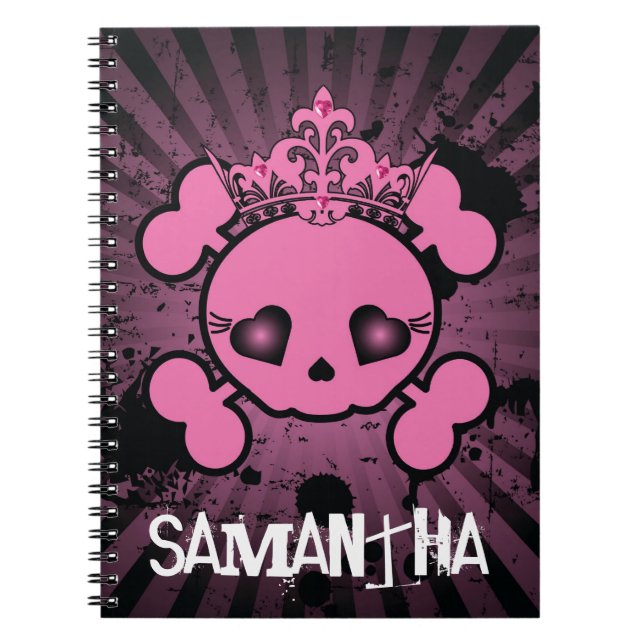 Cuaderno espiral femenino de la bandera pirata (Frente)