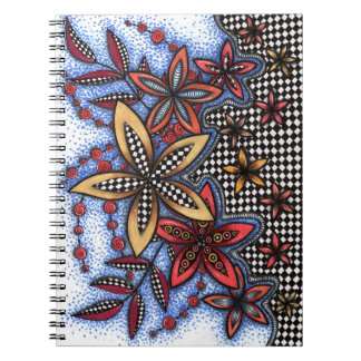 Cuaderno espiral floral abstracto Doodle