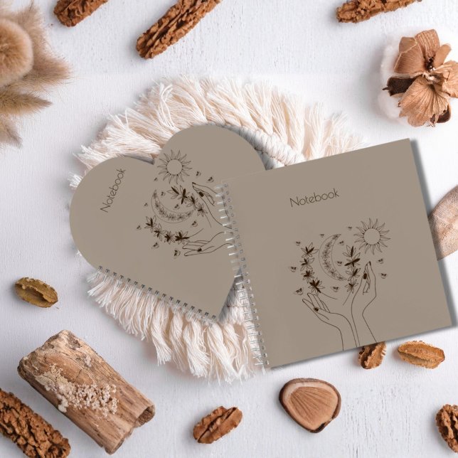 Cuaderno espiral floral celestial personalizado (Subido por el creador)