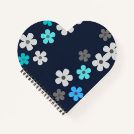 Cuaderno Espiral Floral Corazón Moderno Rústico