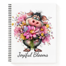 Cuaderno Espiral Floral de Animales Lindos Joyful
