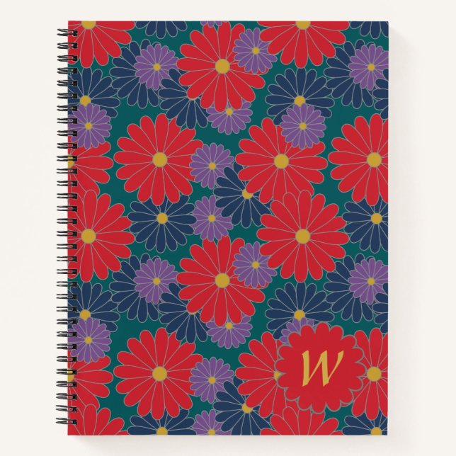 Cuaderno espiral floral de caída Splashy (Anverso)