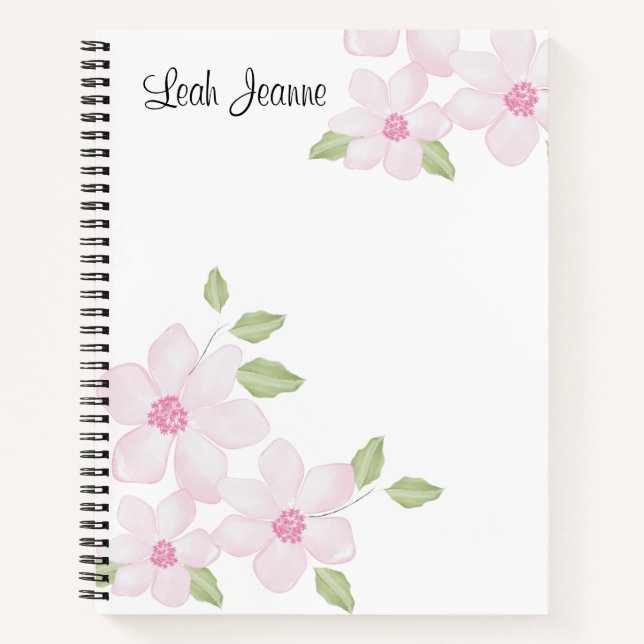 Cuaderno espiral floral de primavera 8,5" x 11" (Anverso)