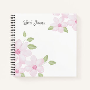 Cuaderno espiral floral de primavera de 8,5" x 8,5