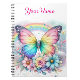 Cuaderno espiral floral de primavera personalizado