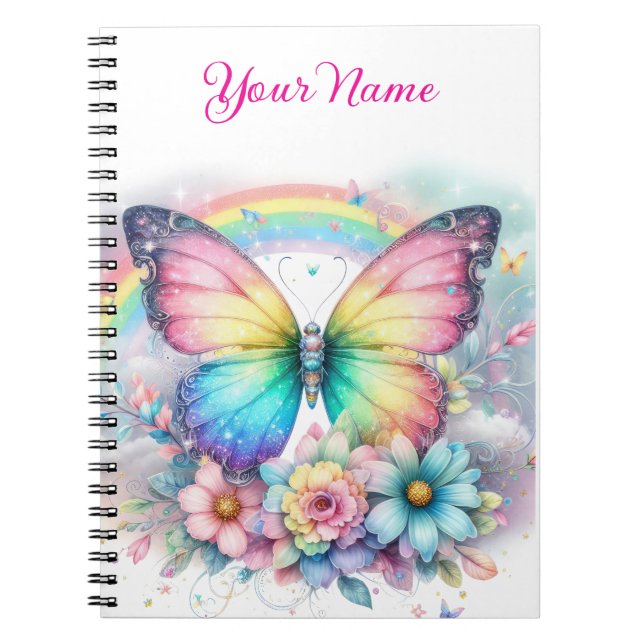 Cuaderno espiral floral de primavera personalizado (Frente)