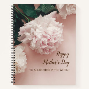 Cuaderno espiral floral del Día Feliz de la Madre