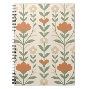 Cuaderno espiral floral escandinavo