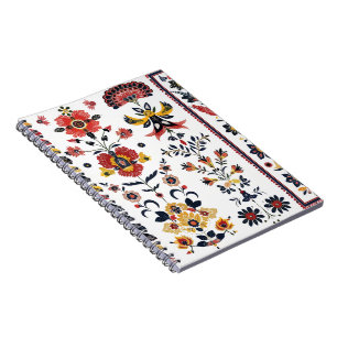 Cuaderno espiral floral folk boho botánico folk