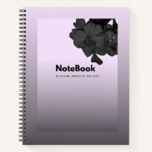 Cuaderno Espiral Floral Lila Minimalista