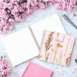 Cuaderno espiral floral personalizado