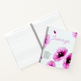 Cuaderno Espiral Floral Rosa Elegante Personalizable