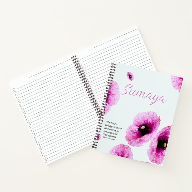 Cuaderno Espiral Floral Rosa Elegante Personalizable (Interior)