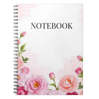 Cuaderno espiral floral rosa estético