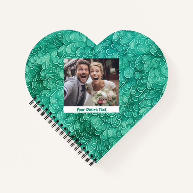 Cuaderno Espiral Floral Verde Lindo Personalizado (Anverso)