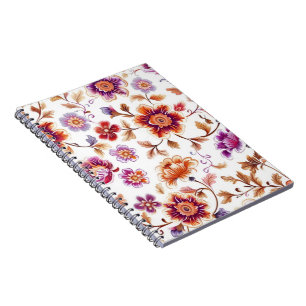 Cuaderno espiral floral vintage elegante botánico 