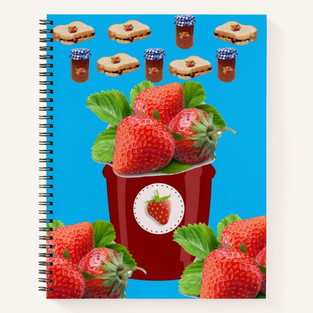 Cuaderno espiral Fresa Jam Peanut Butter Azul (Anverso)