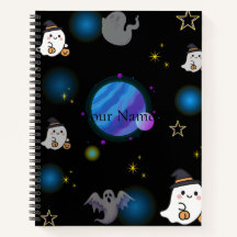 Cuaderno espiral galáctico de Halloween lindo y es