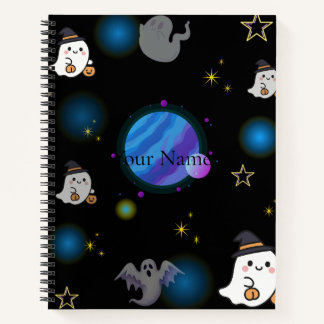 Cuaderno espiral galáctico de Halloween lindo y es