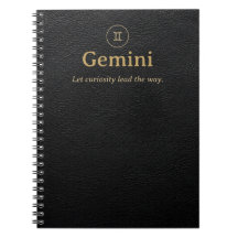 Cuaderno espiral Gemini Zodiac - Aspecto de cuero