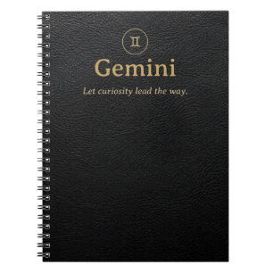 Cuaderno espiral Gemini Zodiac - Aspecto de cuero 
