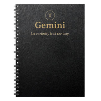 Cuaderno espiral Gemini Zodiac - Aspecto de cuero