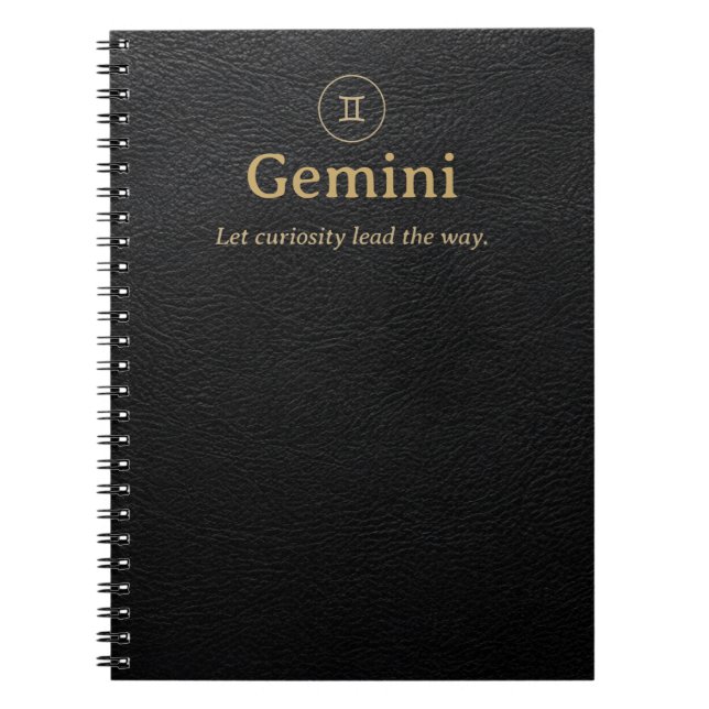 Cuaderno espiral Gemini Zodiac - Aspecto de cuero  (Frente)