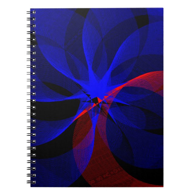 Cuaderno Espiral Geométrico con Acento Azul Girato (Frente)