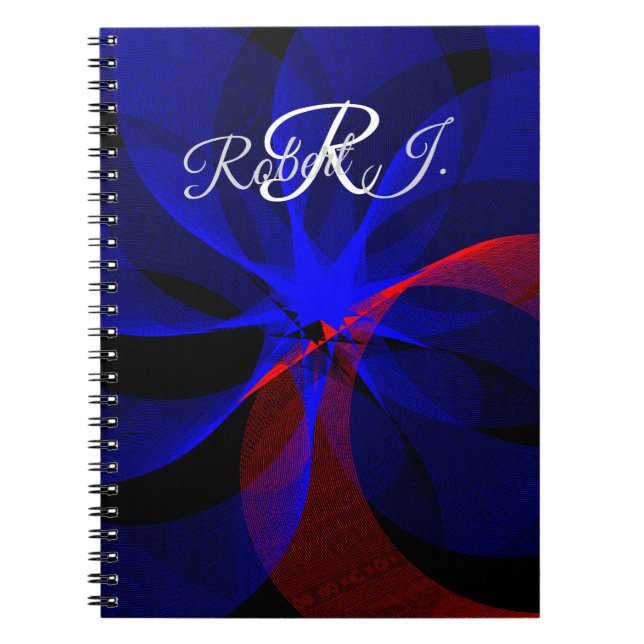 Cuaderno Espiral Geométrico con Acento Azul Girato (Frente)