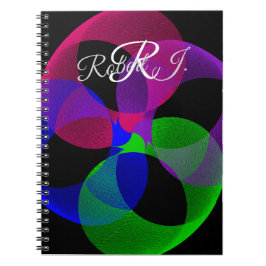 Cuaderno espiral geométrico de fusión multicolor