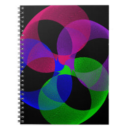 Cuaderno espiral geométrico de fusión multicolor