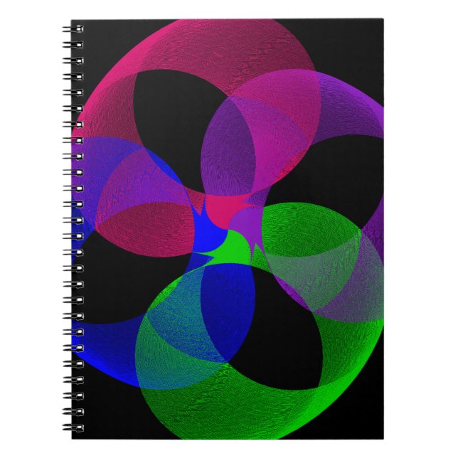 Cuaderno espiral geométrico de fusión multicolor (Frente)