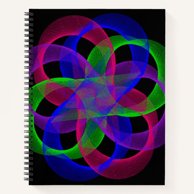 Cuaderno espiral geométrico de malla de doble bucl (Anverso)
