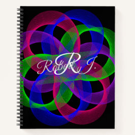 Cuaderno espiral geométrico de malla de doble bucl