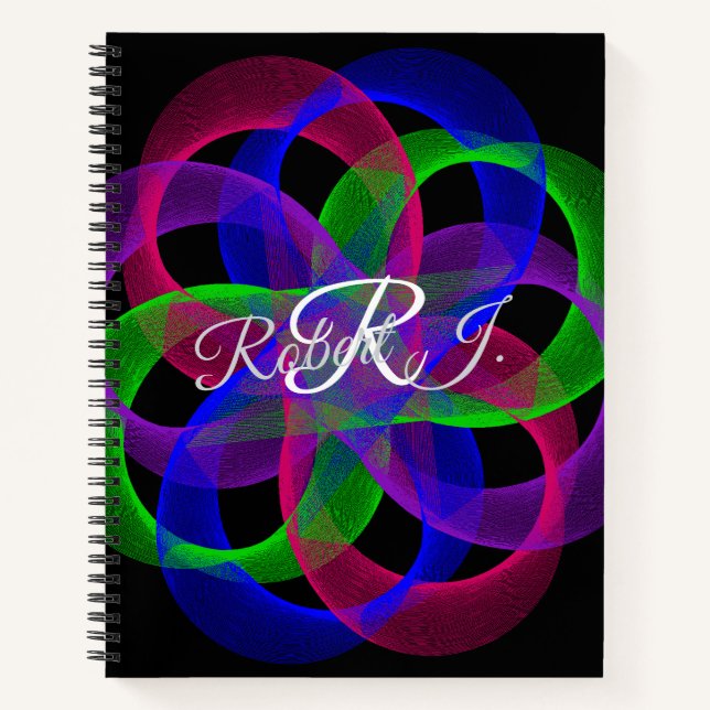 Cuaderno espiral geométrico de malla de doble bucl (Anverso)