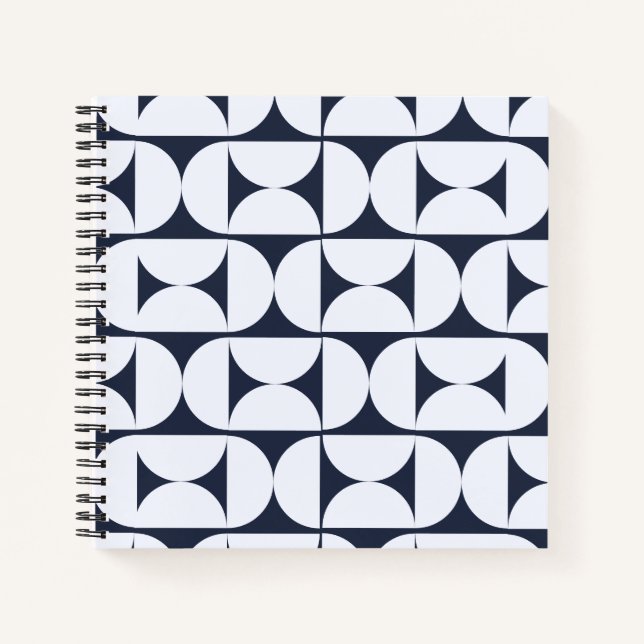 Cuaderno espiral geométrico naval modernista de me (Anverso)