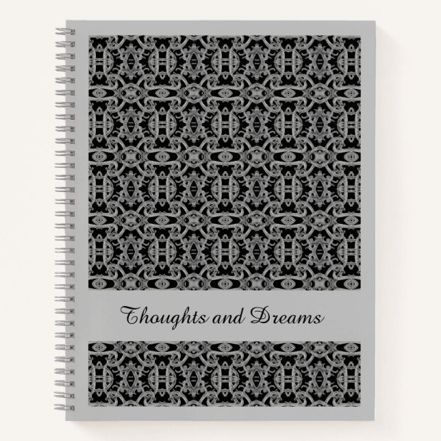 Cuaderno espiral GÓTICO 22x28 cm / Gris (Anverso)
