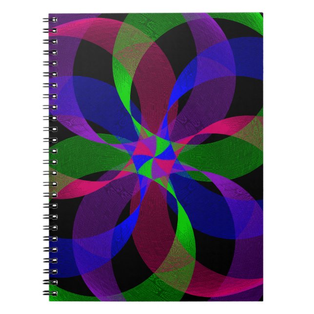 Cuaderno espiral híbrido geométrico 2D 3D (Frente)
