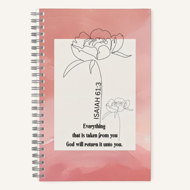 Cuaderno espiral Isaiah 61:3  (Anverso)